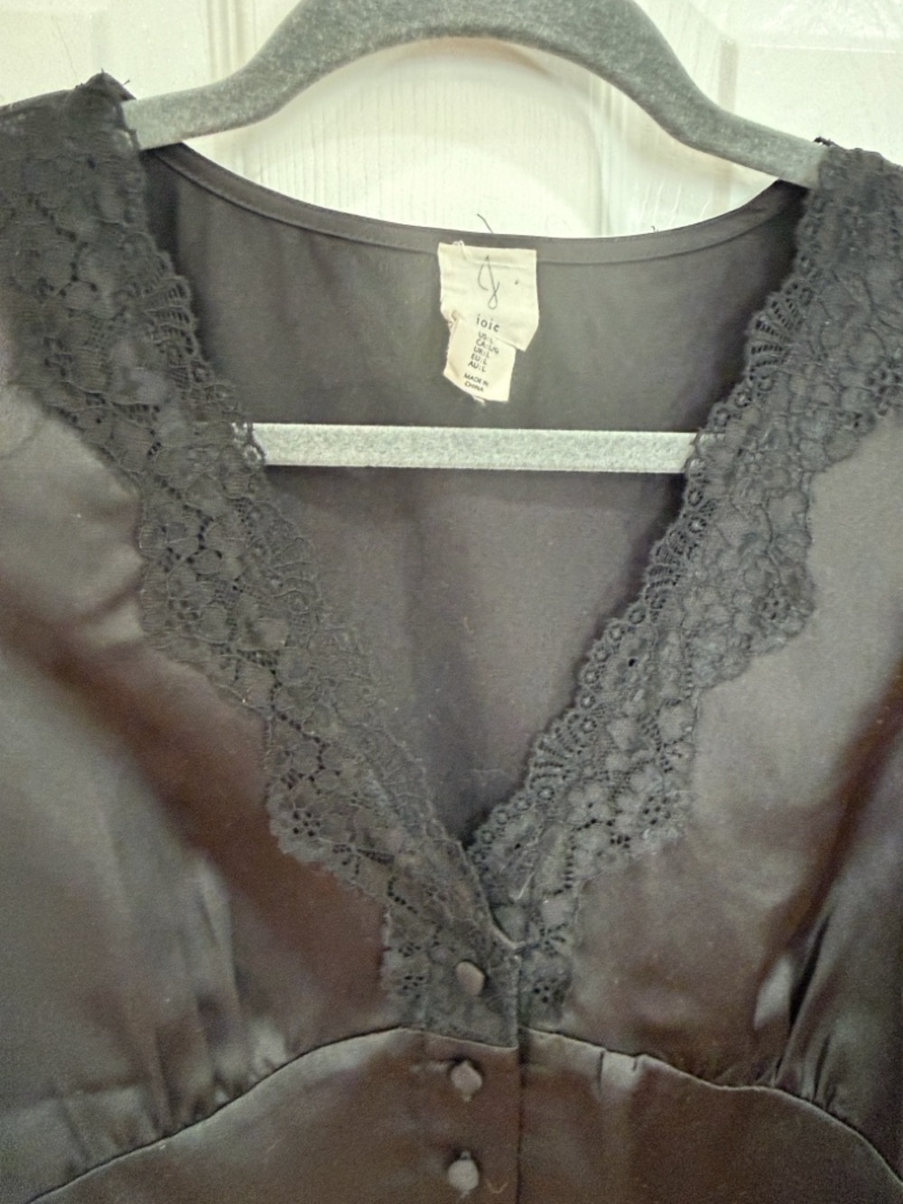 Joie Black Lace Trim Blouse size large - Picture 7 of 9